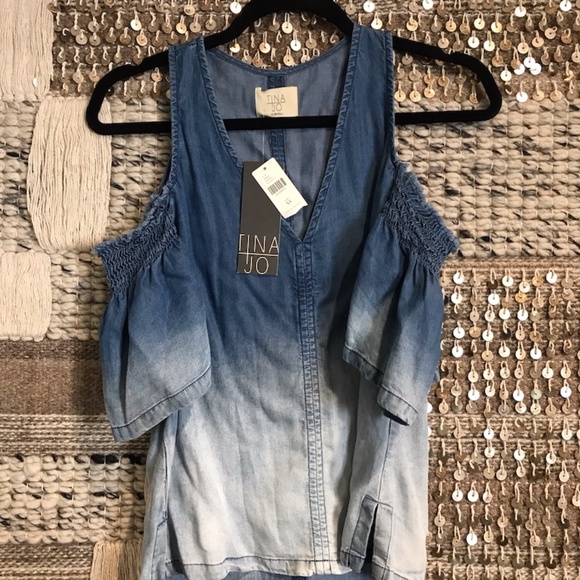 NWT Tina & Jo dip-dyed chambray top XS Anthro - Picture 2 of 4